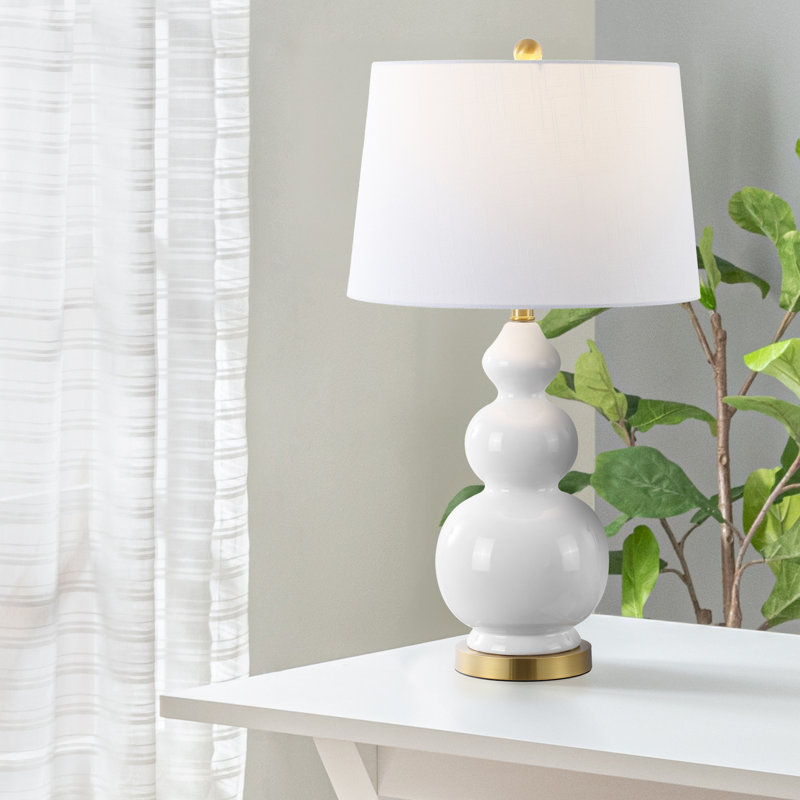 Erbe Ceramic Table Lamp, White/Gold