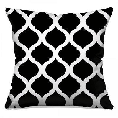 Black White Trellis Double Sided Throw Pillows