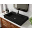 Lavabo de salle de bain vasque en résine 31,4 po x 18,8 po Badeloft WB-05-L-MBLK-71904055