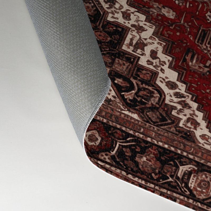 Tapis d'intérieur et d'extérieur brun Persian, Rectangle 5 pi x 7 pi