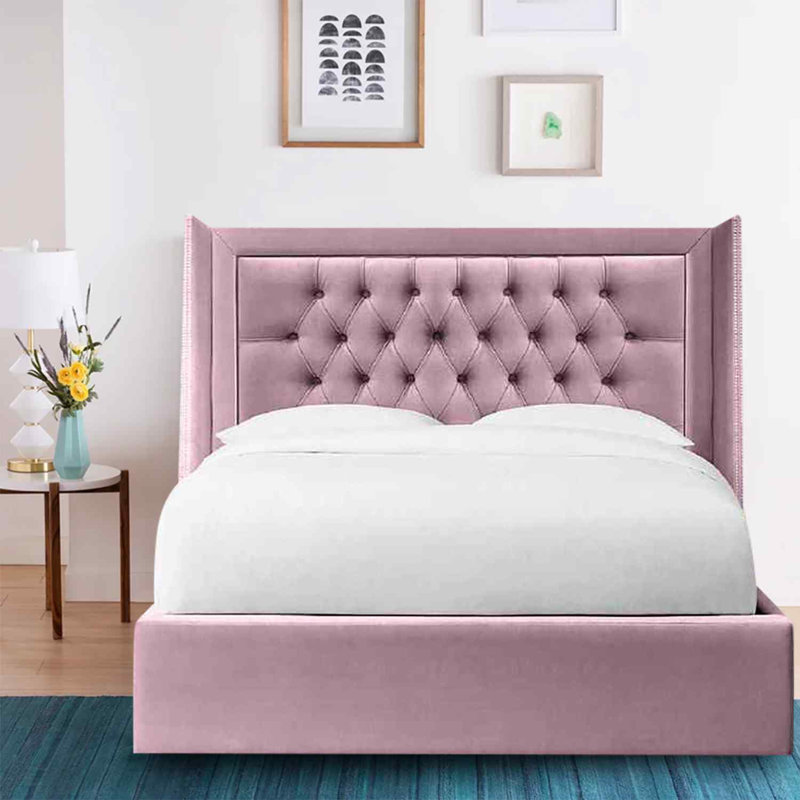 Upholstered Bed, Single (3'), Pink