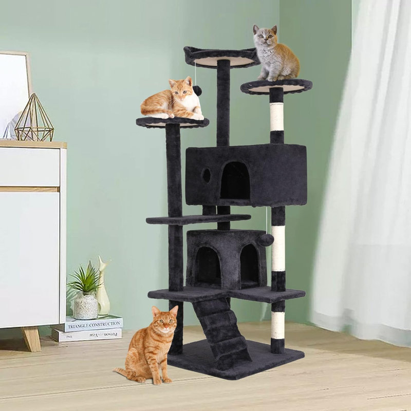 Tour pour arbre à chat Derrell, Gris foncé, H 54 po x l 20 po x P 20 po
