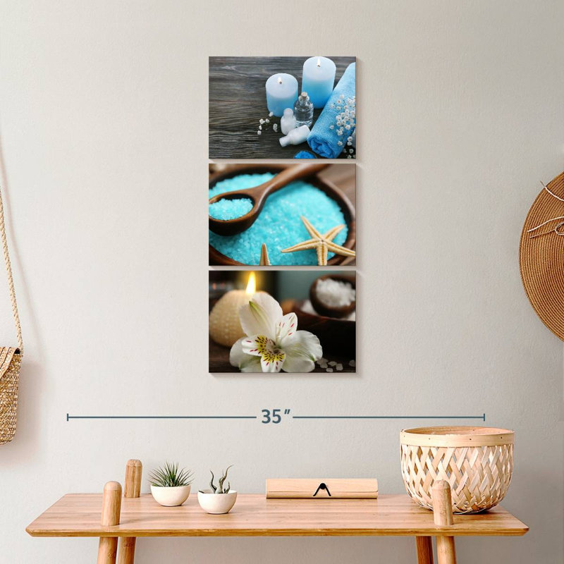 " Spa Elements " 3 - Pieces, 12" H x 27" W x 1" D