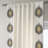 Gilded Medallion Solid Cotton Light Filtering Bordered  Curtains - Single Panel-1870631645