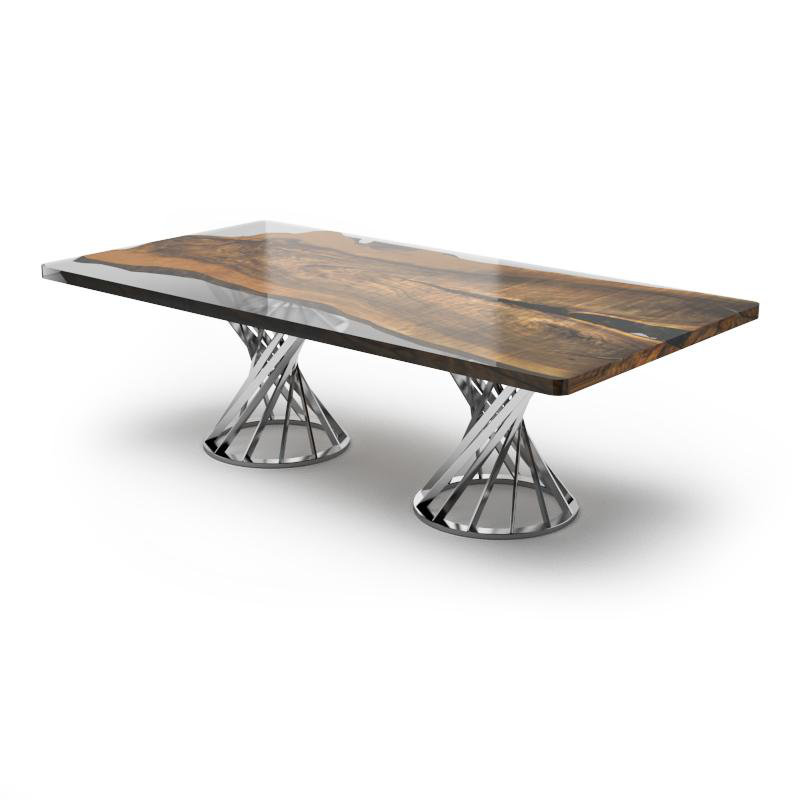 Panaro Walnut Wood Dining Table, 42" W x 96" L