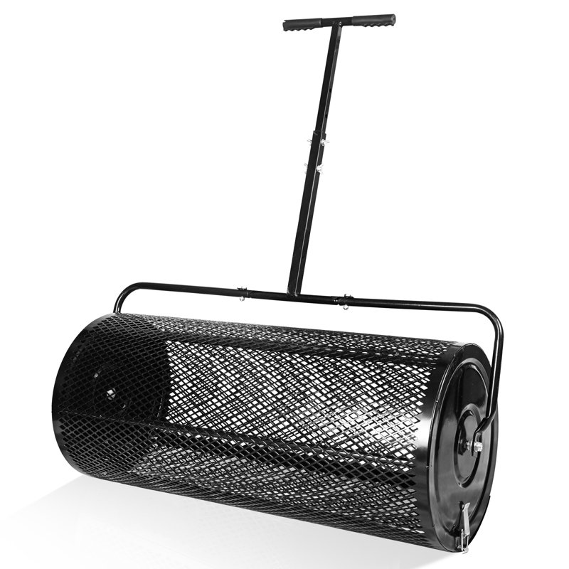 36" Wheeled Compost Spreader, Black
