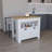 Kitchen Island 35" H , Whit  2 Doors, 3 Shelves-1088427436