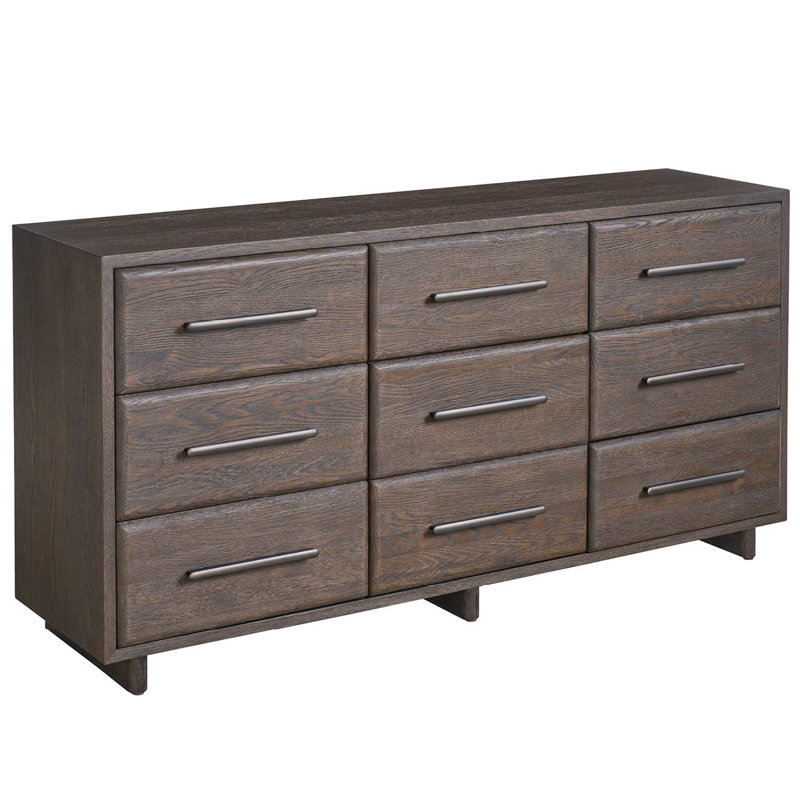 Modern 9 - Drawer Dresser, Brown