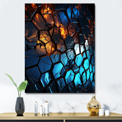 "Mosaïque fractale bleue et jaune III"