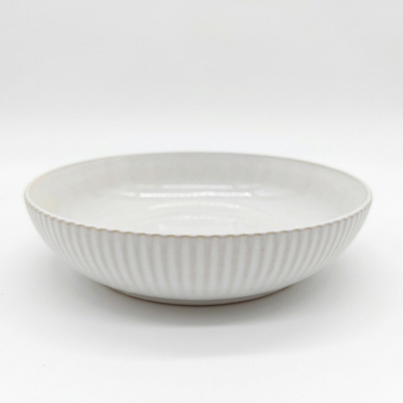 Reactive Cream Glaze Dinnerware Pasta Bowl 6pc Set 21.5cm