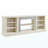 Large TV Desk Storage Rack With Faux Stacked Stone Surround,Media Console Table With Large Storage Cabinet,Modern TV Media Entertaionment Stand,WHITE, 70.12"W*15.35"D*25.83"H-597841119-597841118