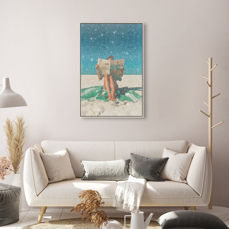 Impression sur toile Sunlit News Nautical & Beach avec reflets de poussière de diamant par Oliver Gal, H 31 po x l 21 po