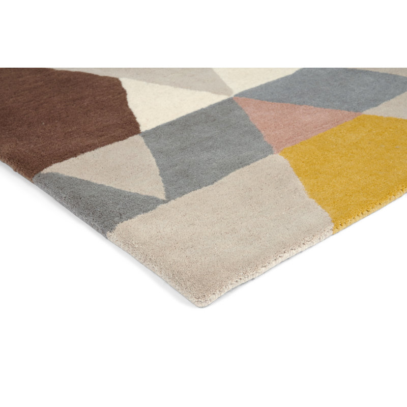 Hand Tufted Wool Geometric Area Rug, Rectangle 6'7" x 9'2"