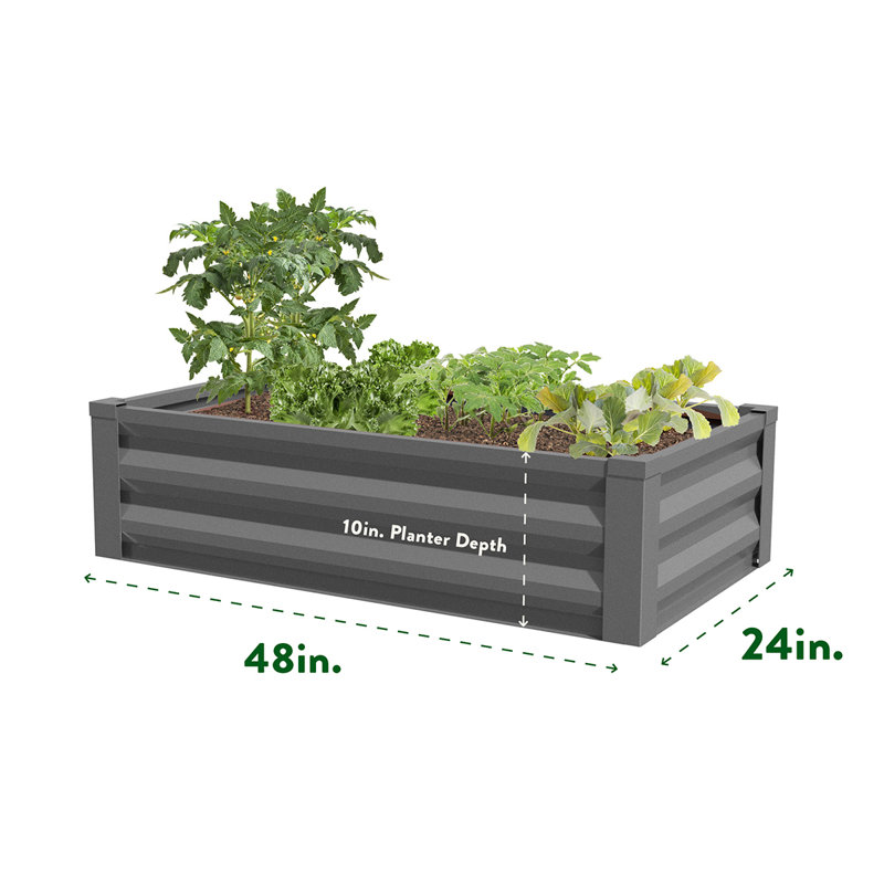 Alison Metal Raised Garden Bed, Gray