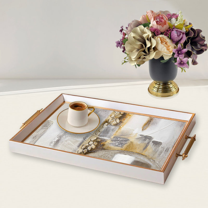 Elegant Glass Tray, 19.7 x 11.4 x 1.4 inches | 100% Durable Glass Construction | Easy to Clean with Damp Cloth | Ideal for Serving, Decorative Display, and Organizing | Stylish Addition to Home Décor