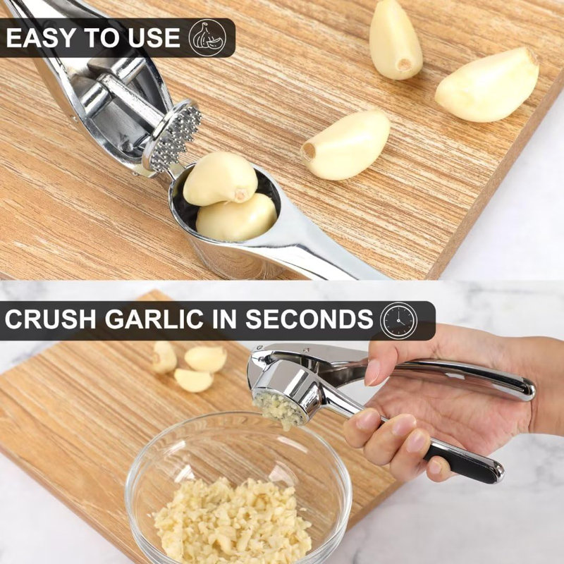 Stainless Steel Garlic Press Set