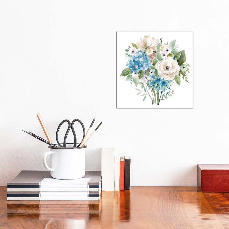 Blue And White Bouquet I by Carol Robinson - Print on Canvas, Wrapped Canvas, 66.04 cm H x 66.04 cm W x 3.175 cm D