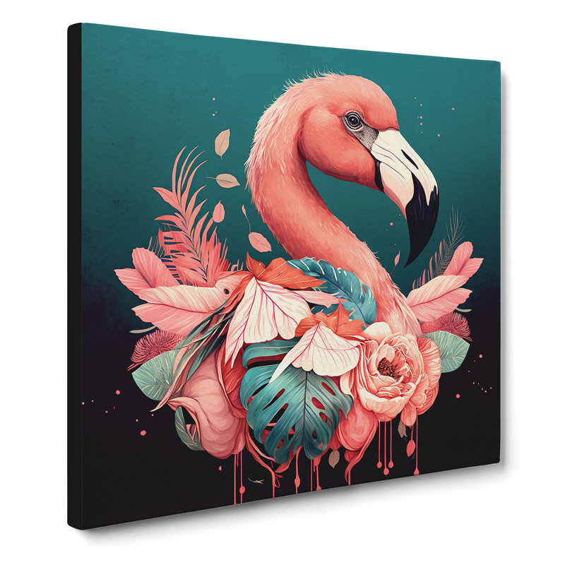 Flamingo Boho - No Frame Print, 50cm H x 50cm W x 3cm D