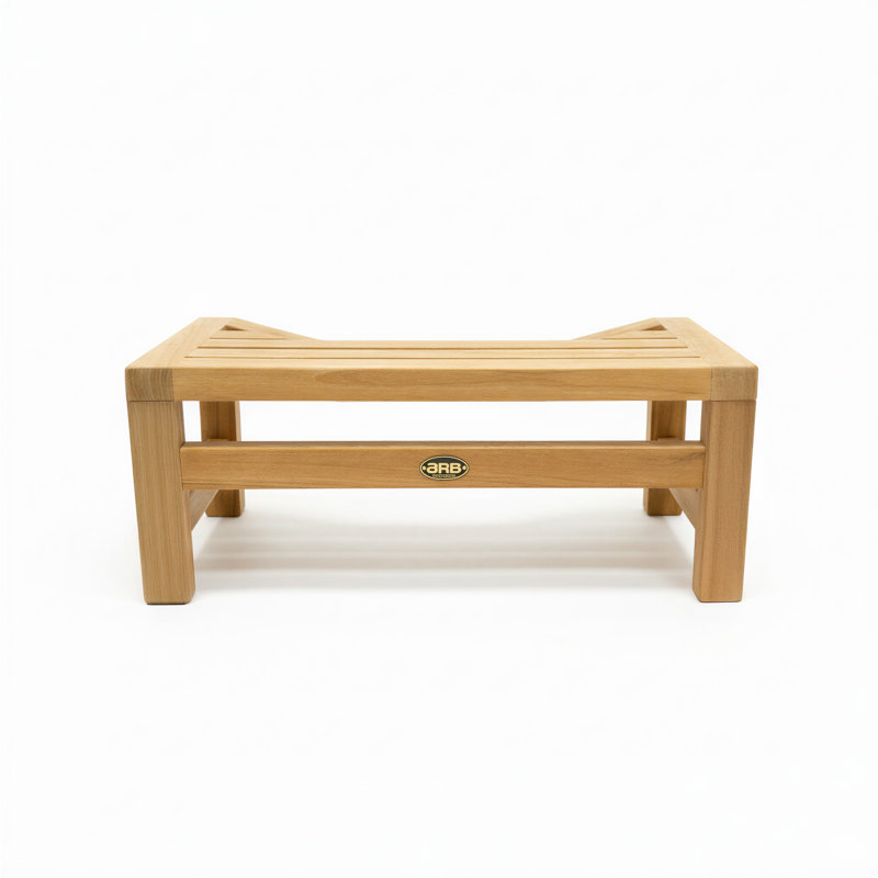Tabouret de toilette en teck à hauteur de 8 po x 20 po de largeur