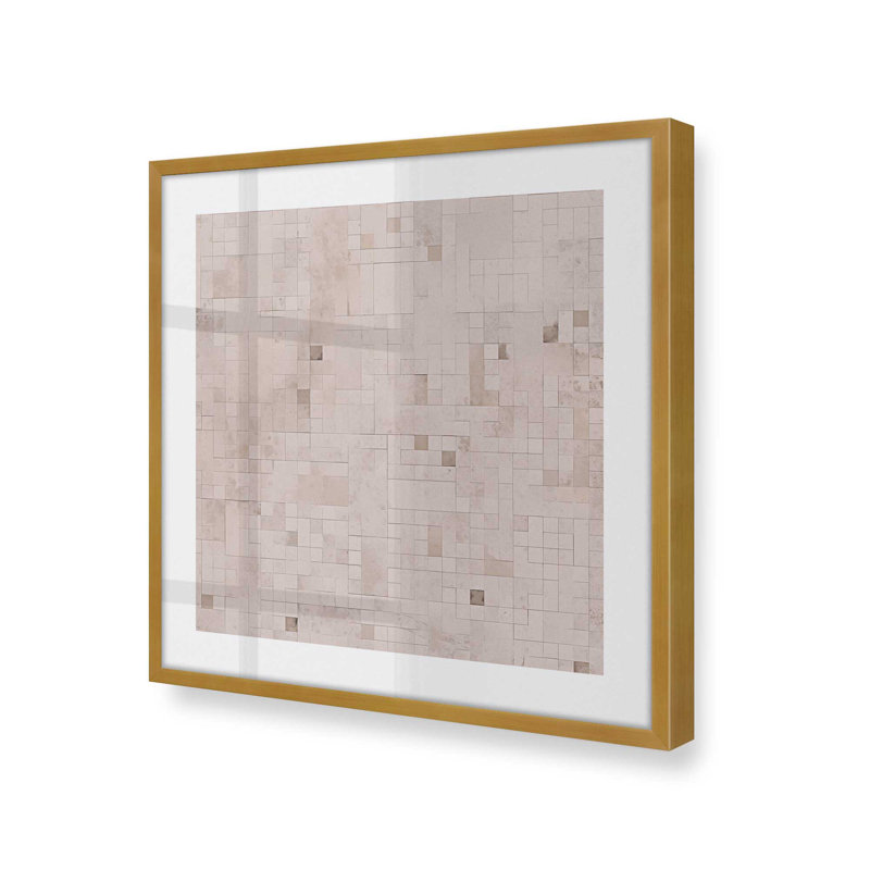 Impression mosaïque matricielle v2, Cadre photo en or poli, H 20 po x l 20 po x P 1,25 po