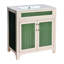 Meuble-lavabo moderne avec lavabo en céramique, armoire de rangement pour salle de bain avec tablette réglable en hauteur