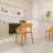 Orange Polypropylene Single - Side Chairs   Of 4  With All Weather Durability, Ergonomic Design For Long Sitting, Space Saving Stackable Feature Tropical Living Rooms And Patios, Assembly