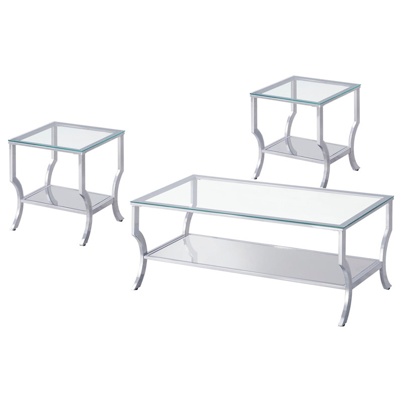 Chrome 3-piece Coffee Table Set