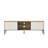 Bacco 70 Inch Wide White And Oak 2-Door TV Stand With Adjustable Shelf And Cable Management