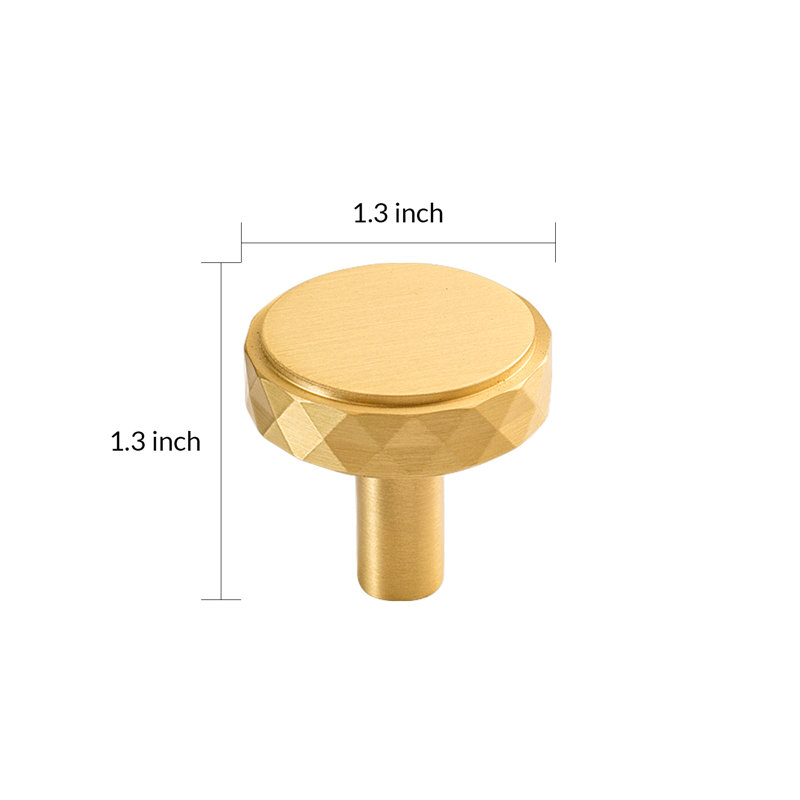 1-3/10" Diameter Circle Knob, Brushed Brass