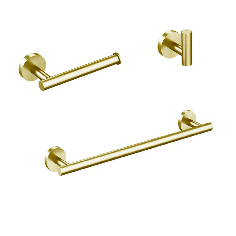 3 - Piece Bathroom Hardware Set, Gold