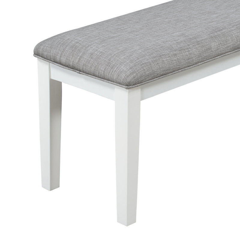 Ensemble de salle à manger 6 pièces de style classique et traditionnel, comprenant une table de salle à manger, 4 chaises rembourrées et un banc