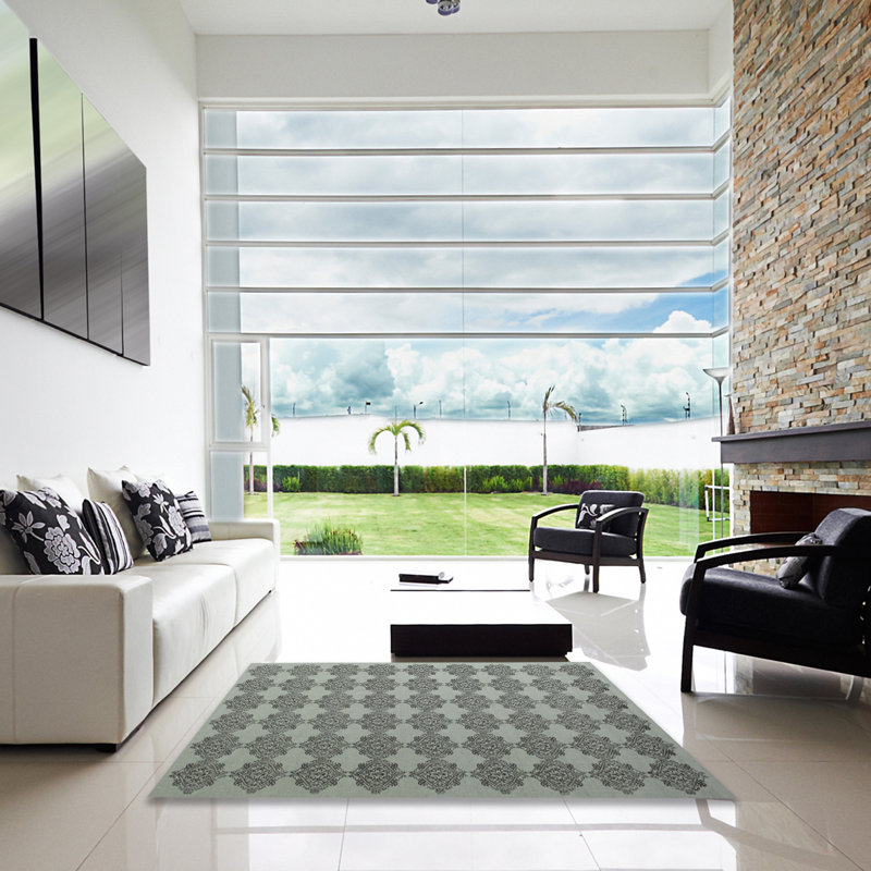 Tapis gris zone contemporaine, Carré 4 pi