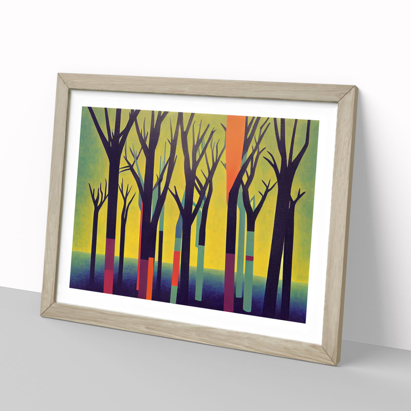 Tantalizing Summer Forest Abstract - Single Picture Frame Print, 46cm H x 64cm W x 2cm D, Light Brown