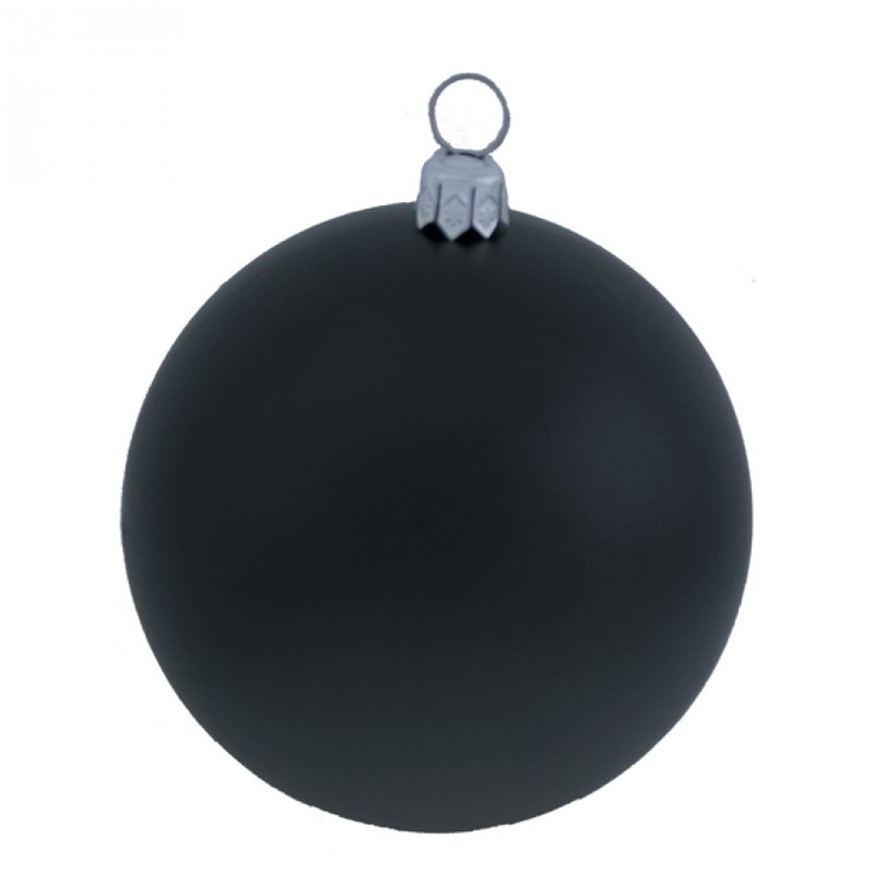 8cm Bauble, Black Satin