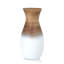  Vase en bois de manguier dégradé brun à blanc fabriqué à la main