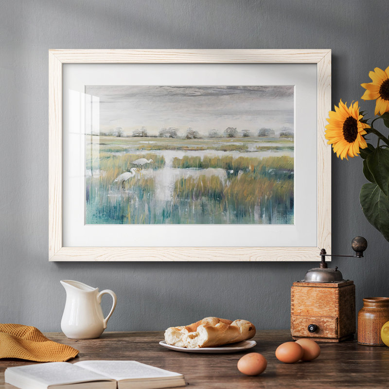 " Marshland View V ", White, 14" H x 20" W x 1.5" D