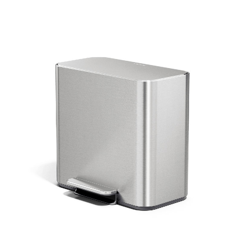 Simplehuman 16L Mini Rectangular Step Can, Brushed Stainless Steel, Brushed Stainless Steel