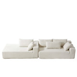 Latitude Run Shariff 108" Modern Chenille Upholstered Sectional Sofa With 6 Pillows, No assembly required