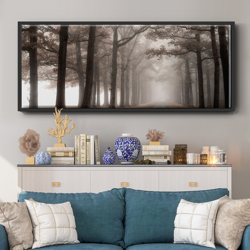 Misty Road- Framed Canvas, 20" H x 50" W