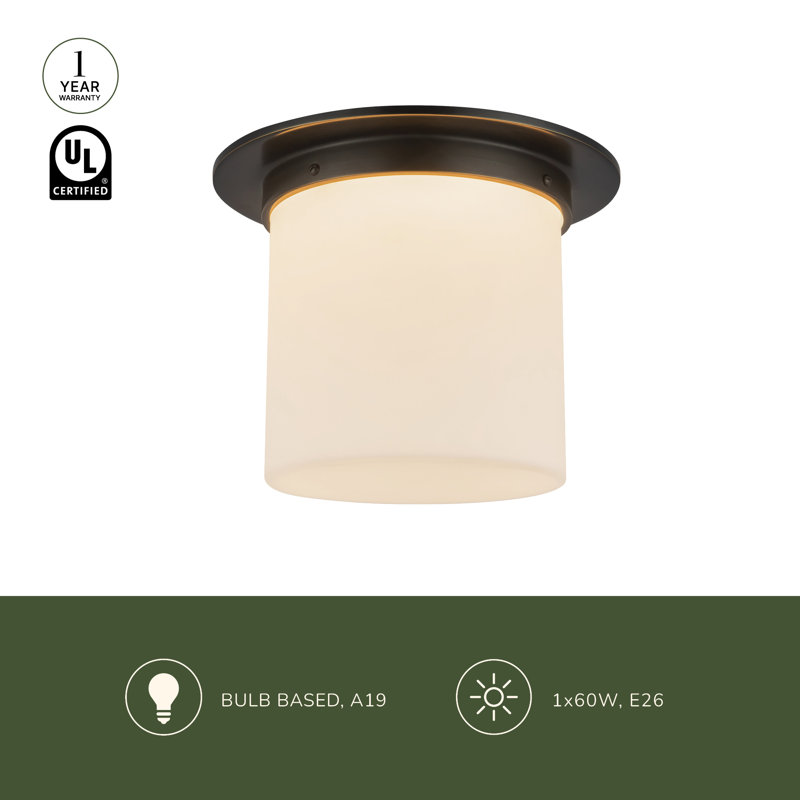 Mineral 11-in Brass Flush Mount, Alabaster, Brass