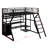 Full Size Metal Gaming Loft Bed With Built-In Work Station, Open Wardrobe, LED And Multiple Storage