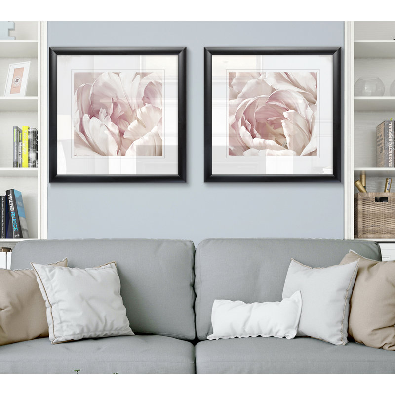 « intime rosé i », ensemble de 2 reproductions de peintures encadrées