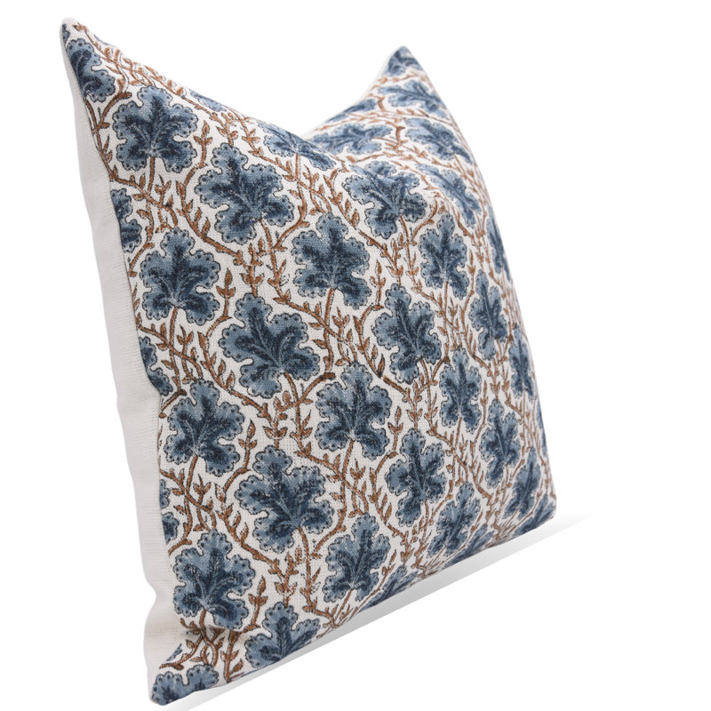 Fabdivine pushp samita Block Printed Cotton Cushion Cover Artisan Handmade Boho Décor- 22x22 Inch, 22" x 22"