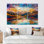 Serene Autumn Forest River - ensemble de décoration murale paysage abstrait
