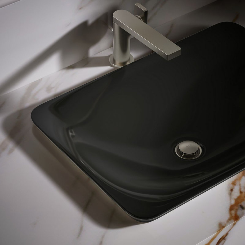 Carillon® Ceramic Rectangular Drop-in Bathroom Sink, Thunder Gray