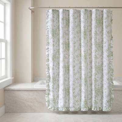 Adele Floral Ruffle Shower Curtain Set