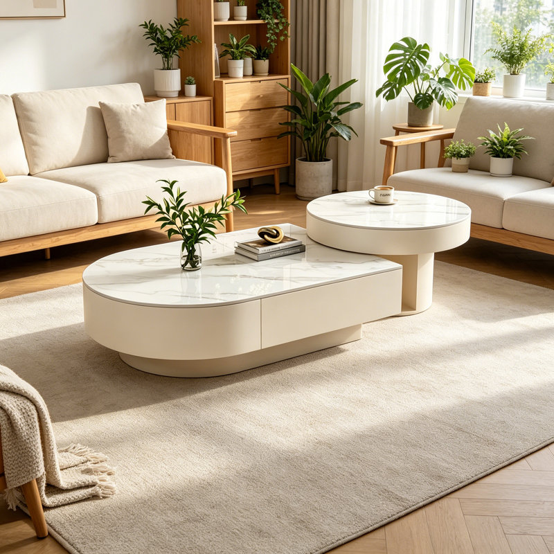 Table basse Luxury, Gris, H 11,81 po x L 43,3 po x l 31,49 po