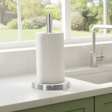 Stainless Steel Freestanding Organizer Stand,brushed Nickel Finish, Ideal For Large Rolls In Kitchen & Bathroom