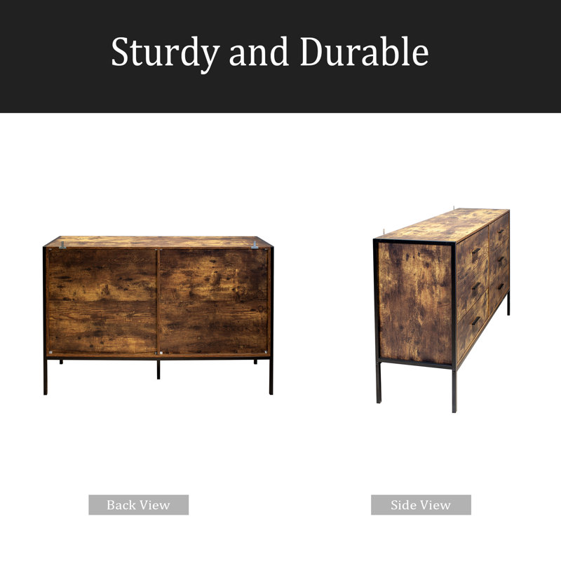 Commode double 6 tiroirs de style industriel
