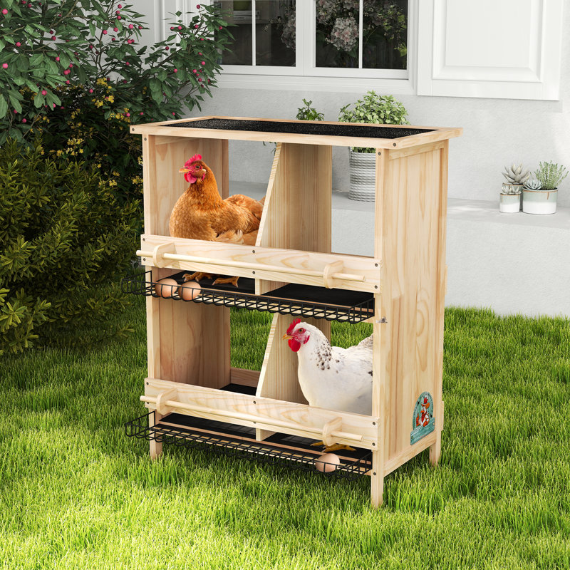 2-tier Chicken Coop With Nesting Boxes